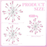 Hicarer 4 Pcs Starburst Wall Decor Bling Wall Art Crystal Teardrop 3D Hanging Rhinestone Radial Metal Artwork Modern Accent Sculptures Decorations for Living Room Home Office Bedroom(Pink)