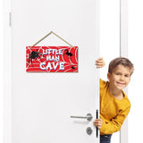 Little Man Cave, Spider Room Decor for Boys Wooden Door Sign Baby Boys Bedroom Wall Decorations for Nursery Toddler Nursery Playroom Wall Art