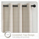Beauoop Beige Plaid Jacquard Blackout Curtains 84 Inches Long 2 Panels for Bedroom Living Room Gingham Checkered Room Darkening Thermal Insulated Soundproof Grommet Window Drapes, 52x84 2 Set