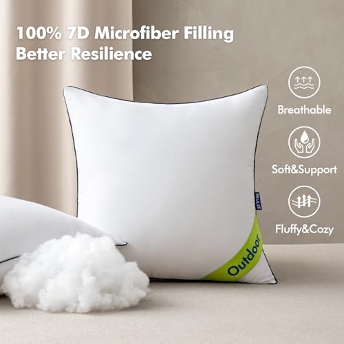 MIULEE 12x20 Outdoor Pillows, Pack of 2 Water Resistant Waterproof Pillow Inserts Decorative Stuffer for Sofa Couch Patio and Garden