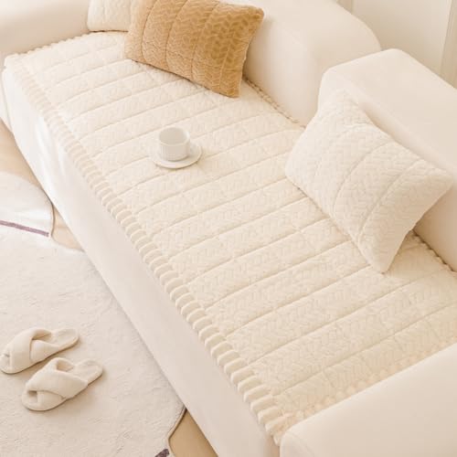 Mitid Sofa Cover Fuzzy Couch Cover for Pet, Couch Covers for Dogs Washable Non-Slip Sofa Slipcover Cushion Protector Pets Friendly Mat