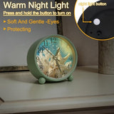 Underwater Ocean Coral and Starfish Silent Analog Alarm Clock with Light, Easy to Set Gentle Wake Bedside Table Clock, Battery-Operated, Suitable for Home, Dorm, Office Desk, (Green, 4.3 Inch)