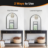 Delma Arched Bathroom Mirror, 24"x36" Wall Mounted Vanity Mirror for Bedroom, Living Room and Entryway, Black