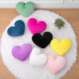 2 Pcs Black Heart Pillow Decorative Throw Pillows, 16-inch Cute Soft Fluffy Heart Shaped Pillows for Bed Couch Sofa Bedroom Living Room Decor Aesthetic (Black, 16"x13.78")