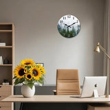 XFM Small Wooden Wall Clock Forest Tree Battery Operated Clocks MDF Silent Non-Ticking Wallclock 10 Inch Misty Forest Decorative Round Wall Clocks for Bathroom Decor