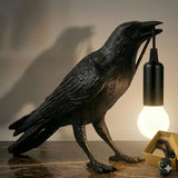 Crow Lamp Gothic Decor, Raven Table Lamp with Adjustable Brightness, Dark Academia Aesthetic Night Light for Bedroom, Halloween Black Bird Lamp, Unique Gift