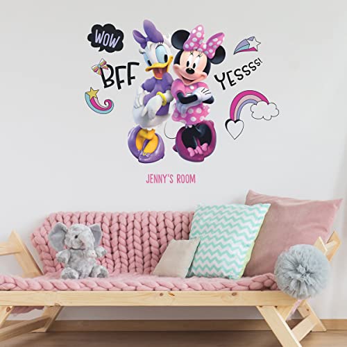 RoomMates Disney Minnie Mouse Giant Peel and Stick Wall Decals with Alphabet, 130 Decal Set, Vinyl, Removable Repositionable, No Sticky Residue, For Renters and Homeowners