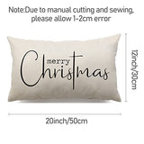 DFXSZ Christmas Throw Pillow Covers 12x20 Inch Set of 2 Merry Christmas Farmhouse Decorations Believe Holiday Decor Throw Cushion Case for Home Couch
