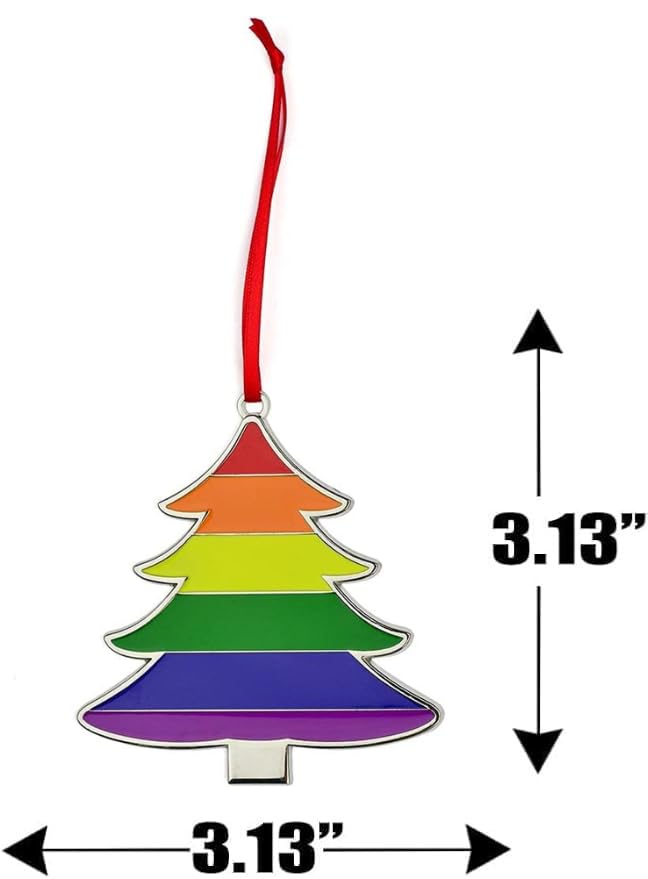 Gay Pride Flag Tree Shaped Christmas Ornament
