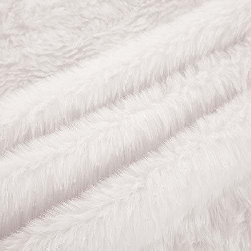 Mini Tree Skirt Small Christmas Tree Skirt White Snow Luxury Faux Fur - 15 inch Miniature Round Skirts for Tabletop/Under Xmas Tree Decorations (15 inch / 16 inches)