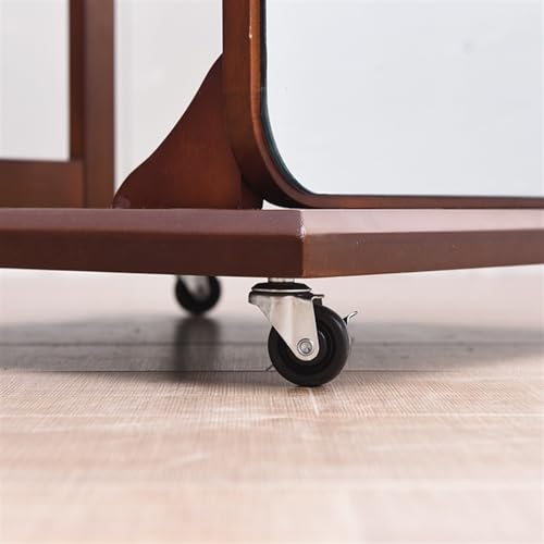 Decorative Full-Length Dressing Mirror, Bedroom Rotating Floor, Multi-Functional Solid Wood Storage Fitting for Living Room