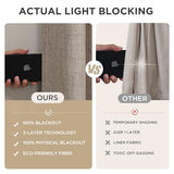 Joydeco 100% Blackout Curtains for Bedroom - Nature Linen 84 Inch Long Light Blocking 2 Panels Set, Rod Pocket & Back Tabs Living Room Drapes, Thermal Insulated Room Darkening Window Curtains