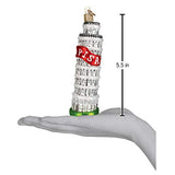Old World Christmas Leaning Tower of Pisa Glass Blown Ornament for Christmas Tree, Handcrafted Holiday Decoration, Landmark Collection