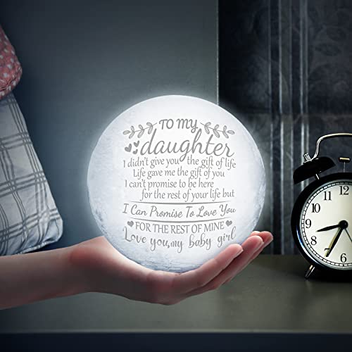Funnli Daughter Gifts from Mom, Graduation Birthday Gifts for Daughter, Daughter Birthday Gift Moon Lamp, Valentines Day Christmas Anniversary Wedding Gifts for Daughter Night Light