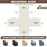 TAOCOCO 100% Waterproof Recliner Chair Cover, Small Recliner Covers for Recliner Chair with Pocket, Non Slip Reclining Chair Cover Furniture Protector for Kids, Dogs(20'', Brown)