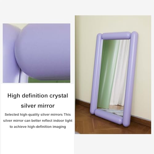 Wall Mirror Full Length Mirror,Standing Mirror Full Body,Large Floor Mirror for Wall Door Bedroom Bathroom Living Room with Wooden Frame yellow-80 * 180CM