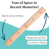 Growth Chart Art | Hanging Wooden Height Growth Chart to Measure Baby, Child, Grandchild - Naked Birch Classic Schoolhouse Ruler with Inches - Wall Decoration for Girls and Boys - 58"x5.75"