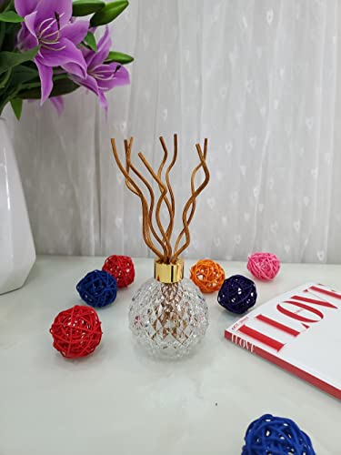11 inch Wavy Rattan Reed Diffuser Sticks 50PCS Natural Rattan Fragrance Aromatherapy Volatile Replacement RefillEssential Oil Aroma Diffuser Replacements Sticks for own Space (50PCS, Light Brown)