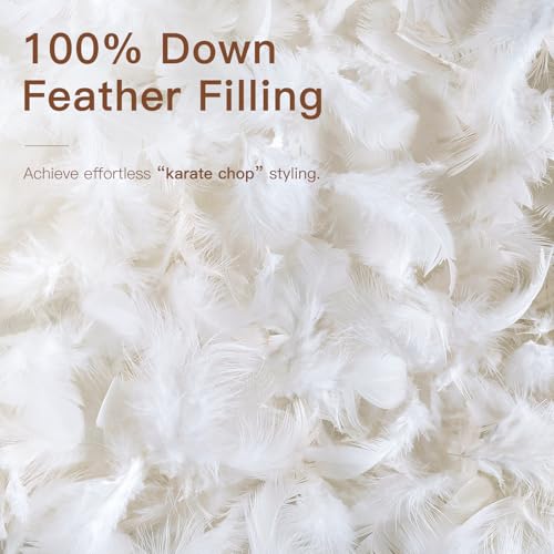 SAVORI Down Feather Throw Pillow Inserts 12x20 Euro Pillow Inserts, Soft Fluffy Throw Pillows with Cotton Cover, Decorative Throw Pillows for Couch Sofa Bed-White