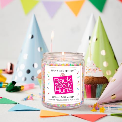 Homsolver 30th Birthday Decorations Gifts for Women Men, Happy 30th Birthday Candle Gift for Her Him, Funny 30 Years Old Ideas - Vanilla Candles