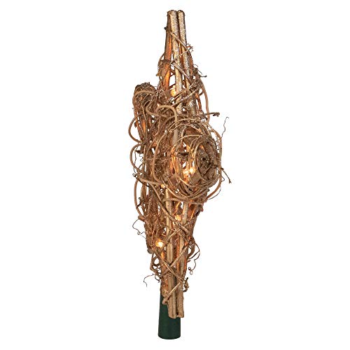 Kurt Adler 20-Light Gold Rattan Star Treetop
