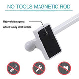Magnetic Curtain Rods for Metal Doors Multi-Use Curtain Rods for Small Windows Cafe Sidelight and Iron Steel Places, 1/2 Inch Diameter, Tool Free (2 Pack, Adjust from 16 to 28 Inch, White)