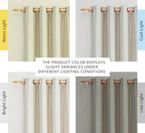 NICETOWN Natural 100% Blackout Linen Curtains 84 inch Long Burg for Living Room, 2 Panels, 52" Wide, Farmhouse Thick Completely Blackout Window Treatment Thermal Insulated Warm Drapes for Winter