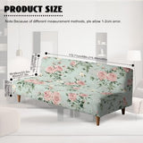 Pink Rose Futon Couch Cover Full Size Light Green Couch Slipcovers Without Armrest Easy Going Stretch Sofa Covers for Living Room