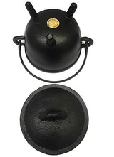 New Age Imports, Inc. Cast Iron Cauldron w/handle & lid, ideal for smudging, incense burning, ritual purpose, decoration, halloween decoration, candle holder, etc. (Pot Style 4" Dia (BR90))