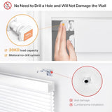 LazBlinds No Drill Blackout Roller Shades, 35" W x 72" H, White | Cordless, Thermal Insulated Fabric, UV Protection, For Indoor Windows, For Home and Office