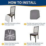 Waterproof Dining Chair Seat Covers Set of 6, Stretch Removable Dining Room Seat Covers for Dining Chairs, Kitchen, Hotel, Party