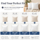 Leeden 12x20 Pillow Inserts Pack of 2, Fluffy Lumbar Throw Pillow Inserts, Soft Rectangle Decorative Throw Pillows for Couch, Sofa, Bed, and Home Decor White Pillows