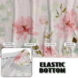 Futon Cover Pink Floral Armless Sofa Cover Stretch Futon Slipcovers for Home Decor Washable Furniture Protector Covers with Elastic Bottom