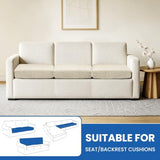 Stretch Couch Cushion Covers, 3 Piece Sofa Seat Slipcovers for Pets, Non Slip Sofa Seat Cover Washable Washable, Soft Thick, with Elastic Bottom(3 Piece Sofa Cushion Covers, Beige)