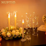 NUPTIO Hurricane Candle Holder for Candlesticks: 11.8" H Set of 10