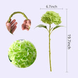 Real Touch Green Hydrangea Artificial Flowers (4-Pack) -20" Faux Hydrangea Flowers with Long Stem & Leaves Realistic Fake Hydrangeas for Home Decor Floral Arrangements Wedding Bouquets Centerpieces