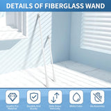 2 Pcs 12 inch Blind Wand, Vertical Blinds Replacement Parts with Hook and Grip, White Fiberglass Blind Tilt Wand, for Windows Curtain Door Shades Opener Accessory