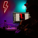 Neon Signs Lightning Bolt Neon Light Sign for Wall Decor, Battery or USB Powered Led Lightning Light Neon Sign for Bedroom, Kids Room, Birthday, Party, Wedding, Home, Kids Decorations Red