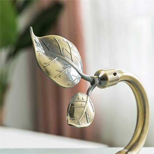 HIKMLK Leaf Shaped Curtain Tieback Holdbacks 2pcs, Handmade Metal Curtain Side Holders for Wall, Curtain Hook Pull Backs for Drapes Window Decoration