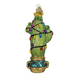 Old World Christmas Festive Cactus Glass Blown Ornament for Christmas Tree, Handcrafted Holiday Decoration, Fiesta Collection