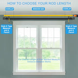 Curtain Rods for Windows 16 to 48 Inch, Curtain Rod Max Adjustable Length of 60 in, 1" Diameter Drapery Rod with Cylindrical Finials, Black 1 Pack