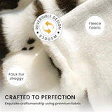 Cow Print Faux Fur Throw Blanket for Couch, Ultra Soft Cozy Lightweight Blanket for Kids Teens Adults, Easy Care, Luxury Decorative Gifts for Sofa Bedroom Living Room Decor, 50″ x 60″