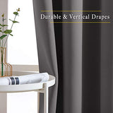 NICETOWN Gray Blackout Curtains for Bedroom 84 inches Long - Thermal Drapes Grommet Room Darkening Light Blocking Curtains Window Treatments for Living Room (2 Panels, W52 x L84, Grey)