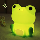 OkiyiD Frog Night Light for Nursery, Rechargeable Dimmable Bedside Lamp with Touch Control(ABS+SIL), Portable Kids Gift for Girls, Boys, Babies