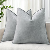 decorUhome Chenille Ultimate Gray Throw Pillow Covers 20x20 Set of 2