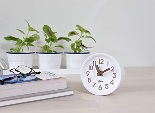 Driini Wooden Analog Desktop Clock – 4.3 in. Decorative Pinewood Clock. 4 Color Bundle