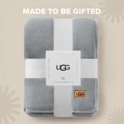 UGG Coco Queen Bed Blanket, Fleece Blanket, 90" x 92", Grey (Seal Gray)