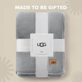 UGG Coco Queen Bed Blanket, Fleece Blanket, 90" x 92", Grey (Seal Gray)