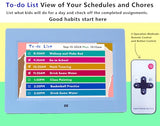 Véfaîî Digital Teaching Clock Talking Time, 24 Alarms Custom Reminders, Checklist to-Do List, Auto DST & Calendar Display, Sleep Trainer, Easy to Use for Kids Birthday Gift- Blue with Remote