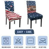 4th of July Chair Covers Set of 4 American Flag Stars Butterfly Patriotic Decor Stretch Parsons Chair Slipcovers for 4th of July Dining Room Decor Chairs Seat Protectors (Flag Striped Butterfly,4PCS)